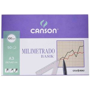 BLOC CANSON PAPEL MILIMETRADO BASIK A4 (HOJAS SUELTAS) PACK 50 HOJAS