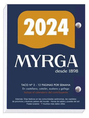 TACO CALENDARIO MYRGA SOBREMESA Nº 3 2024
