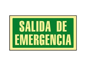 PICTOGRAMA SYSSA SEÑAL DE SALIDA DE EMERGENCIA EN PVC FOTOLUMINISCENTE 297X148 MM