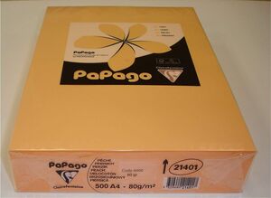 PAPEL PAPAGO MANDARINA 500H 80 GRAMOS A4 (21205)