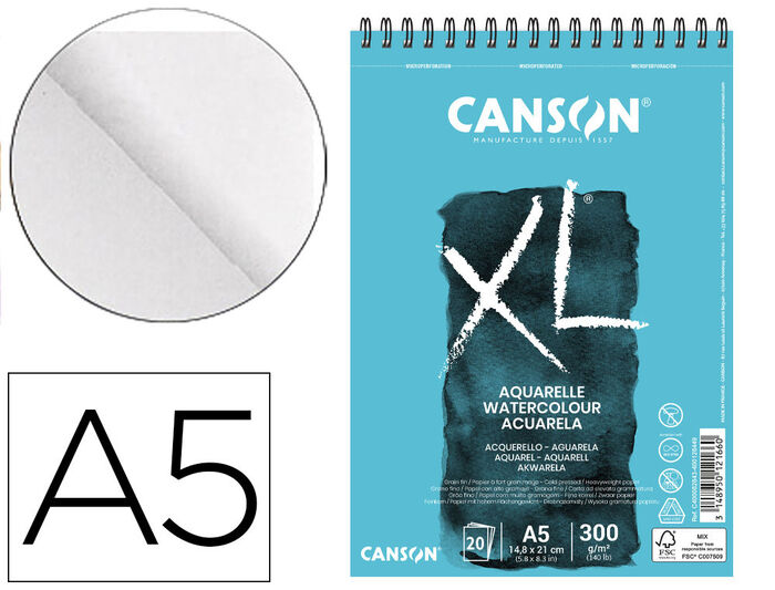Papel acuarela Canson Din a4 gramaje 370 g/m2