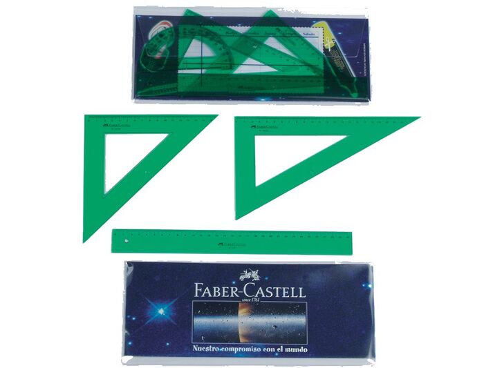 Comprar regla, escuadra y cartabón Faber castell — Cartabon